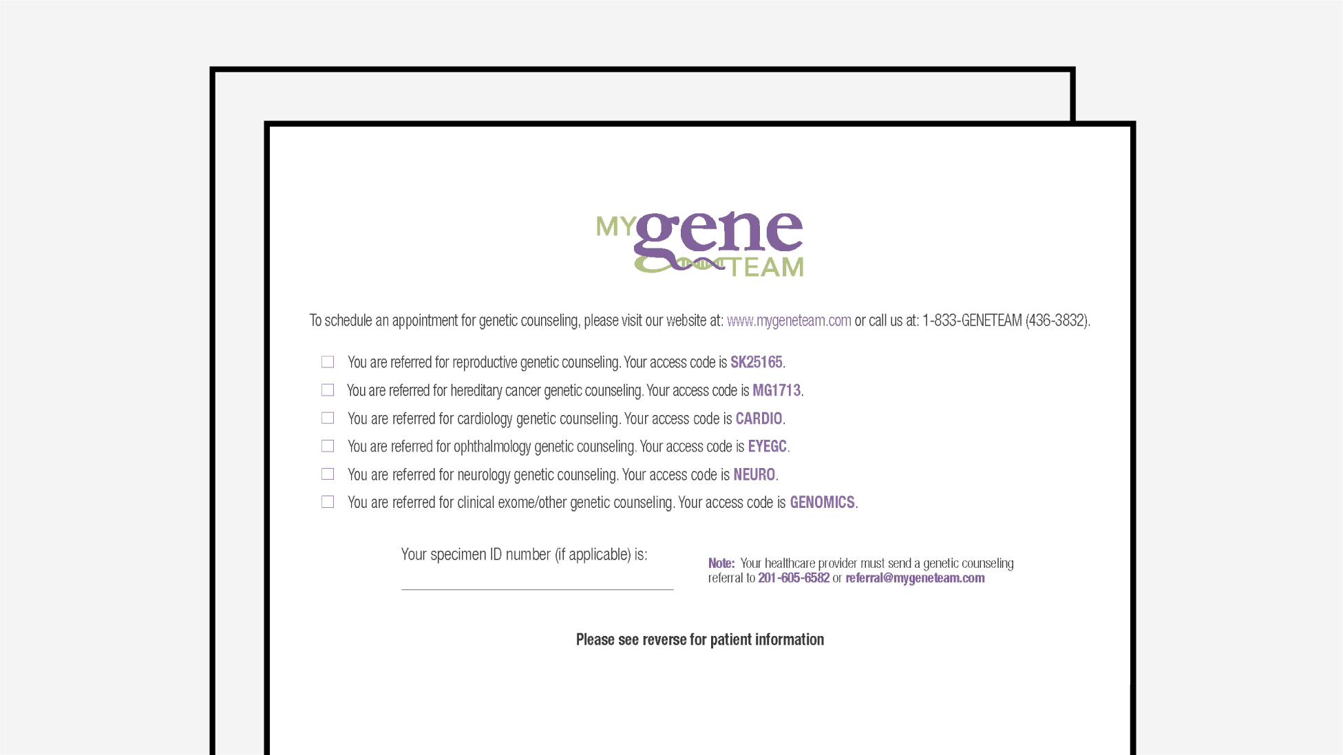 MyGene Patient Information Form