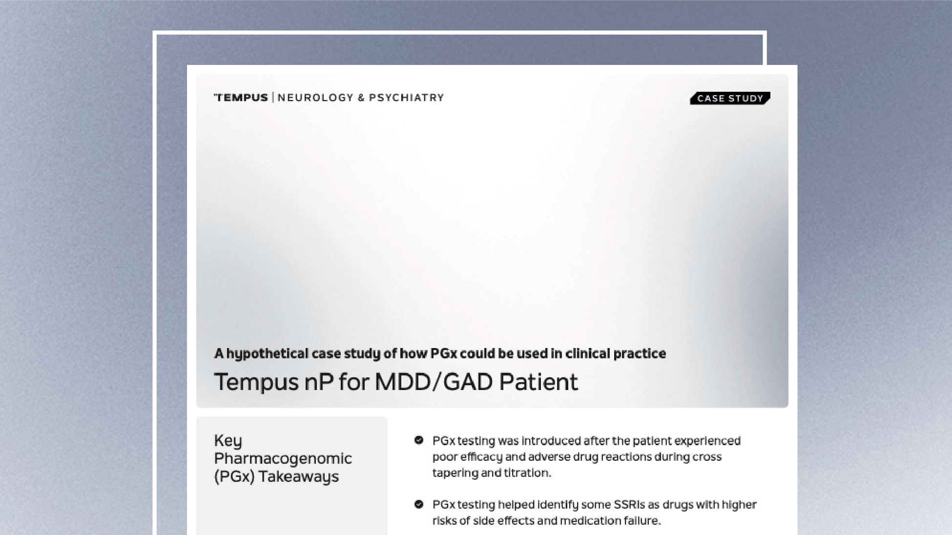 PGx Case for MDD/GAD Patient (hypothetical)