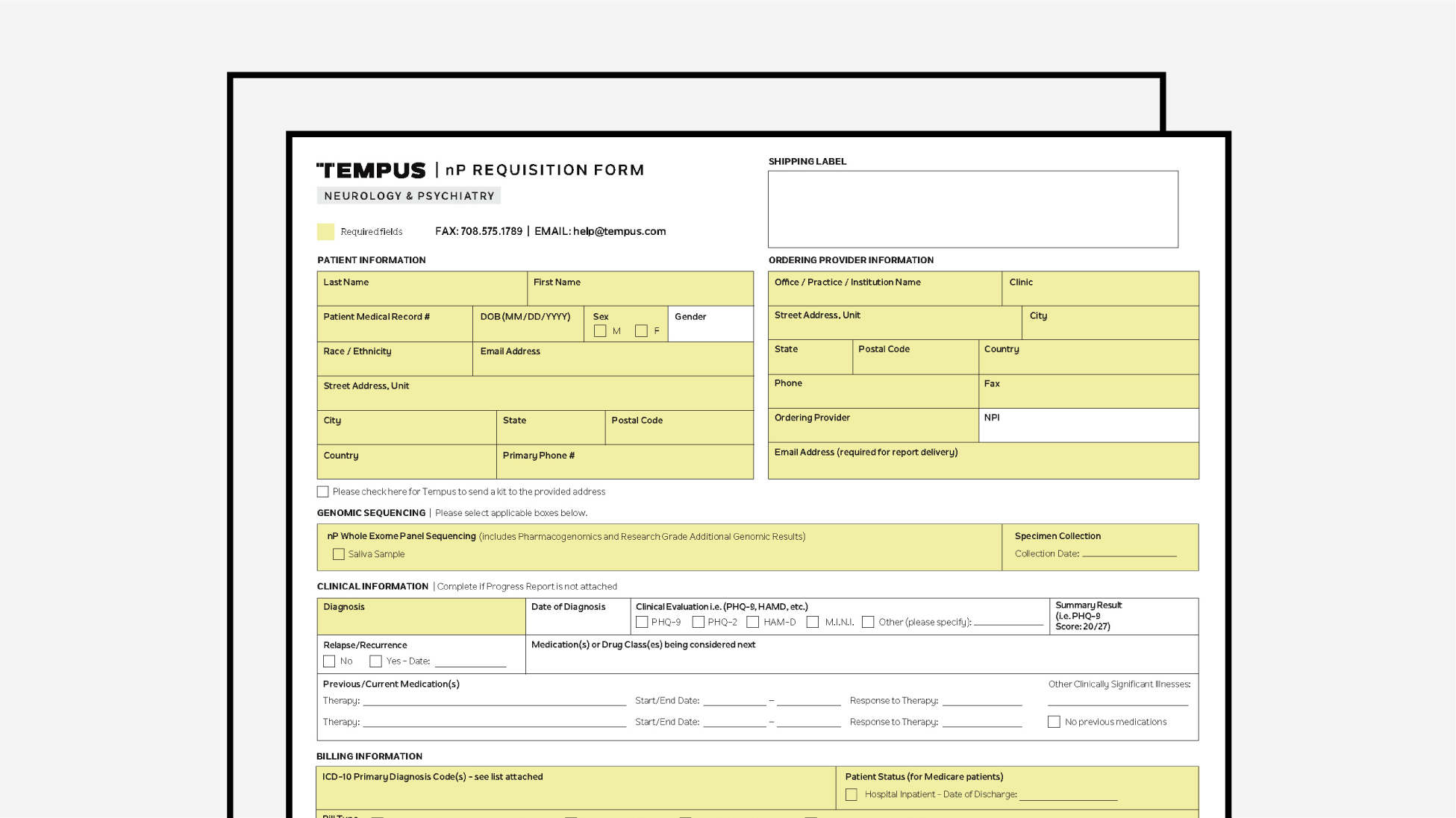 Tempus nP PGx Requisition Form