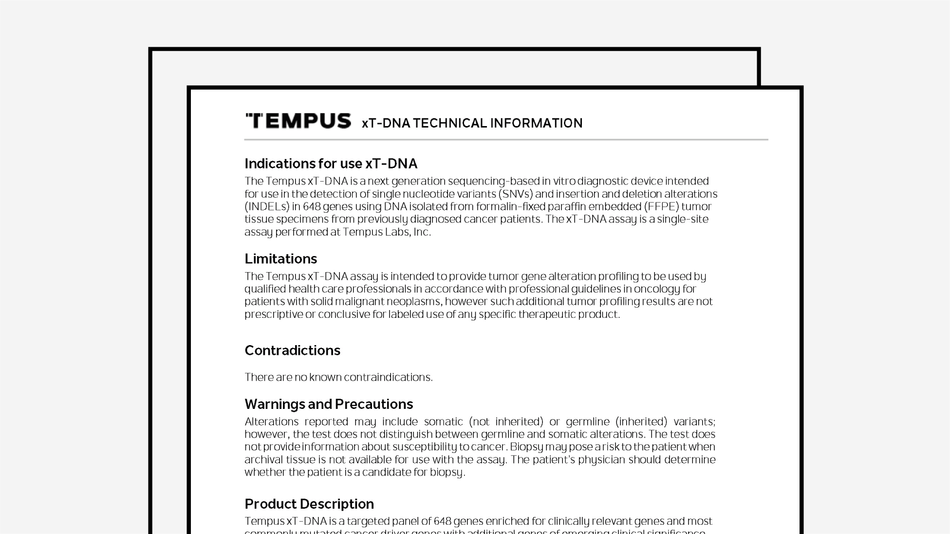 Tempus xT Technical Information (DNA)