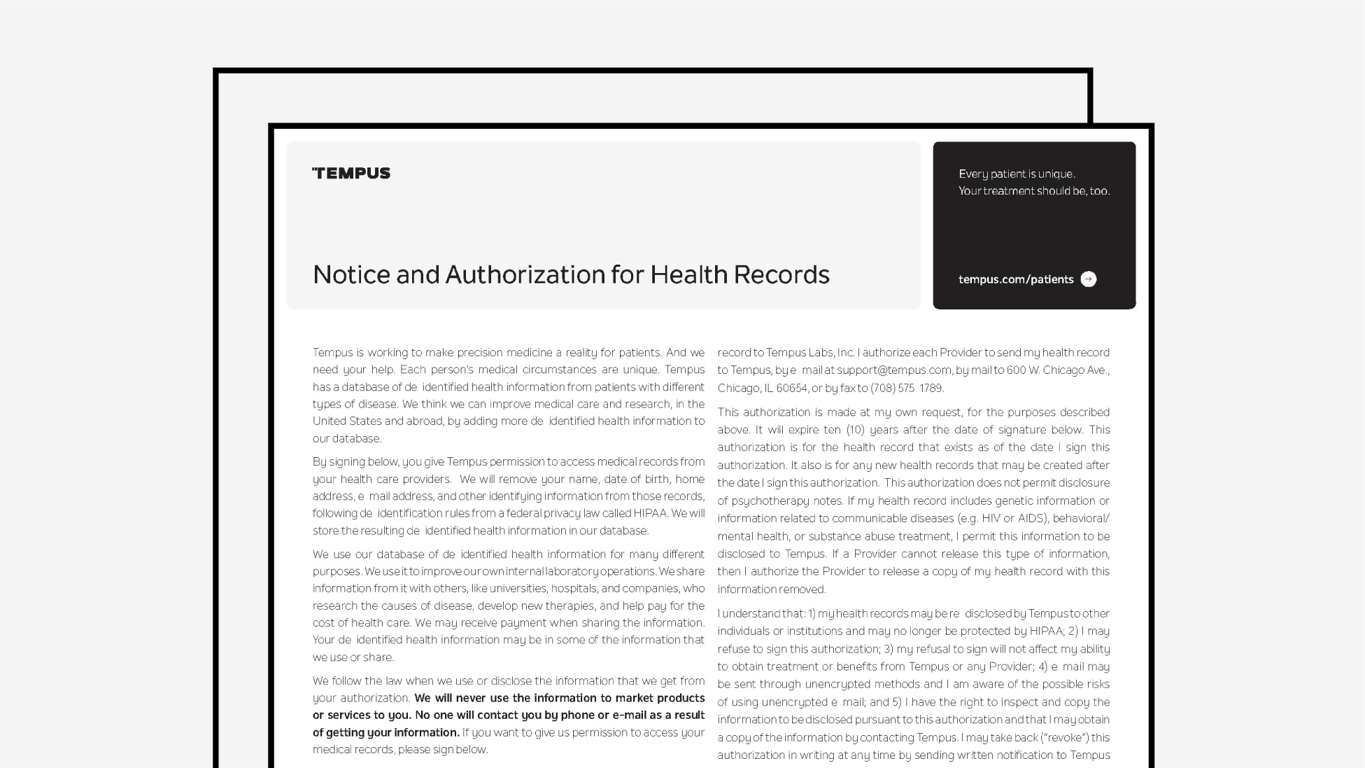 Notice And Authorization for Health Records