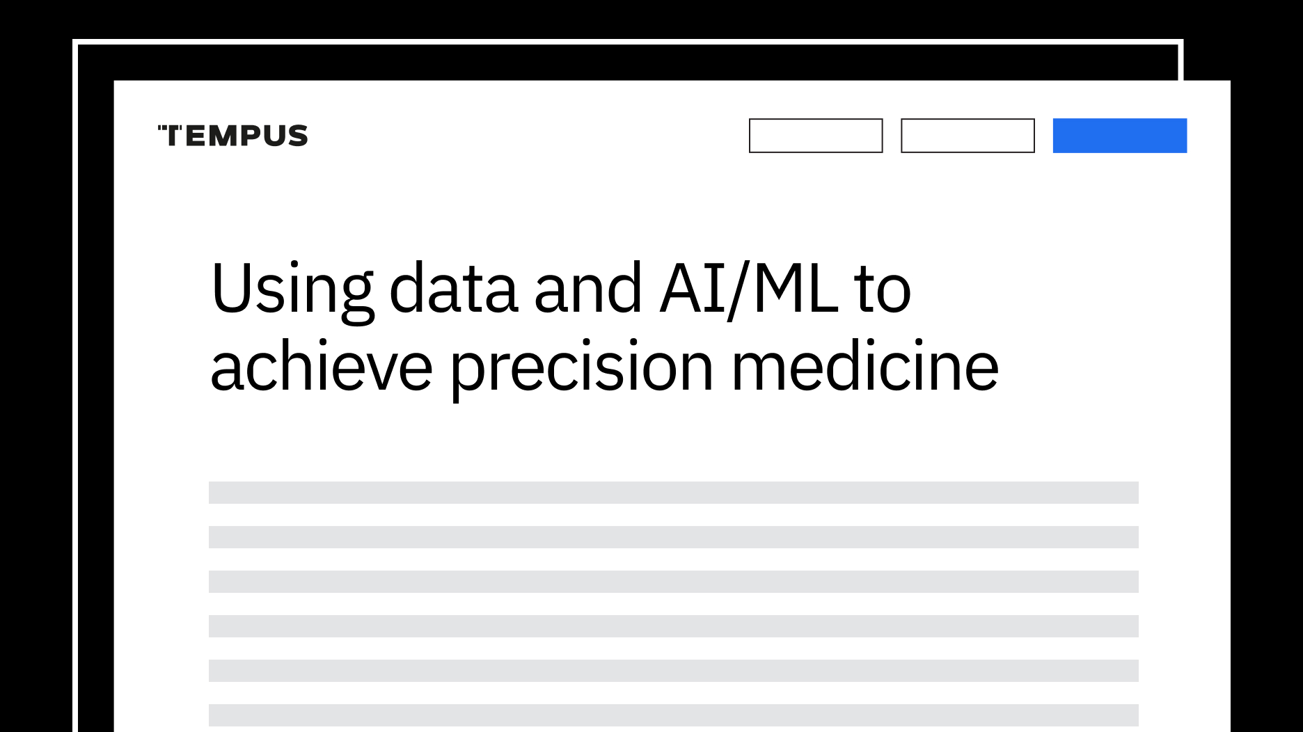 Using data and AI/ML to achieve precision medicine