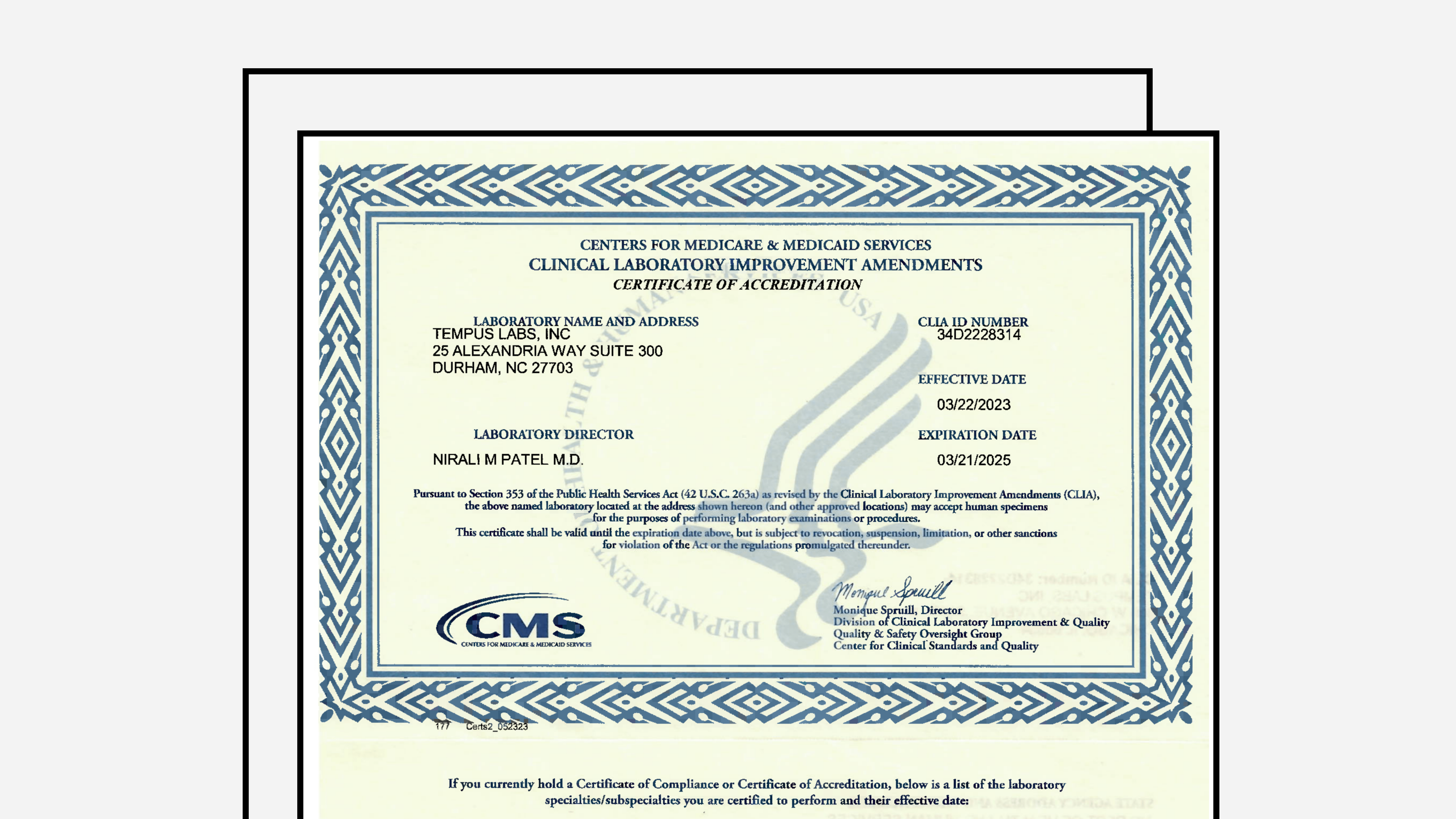 CLIA Certificate (2023-2025)