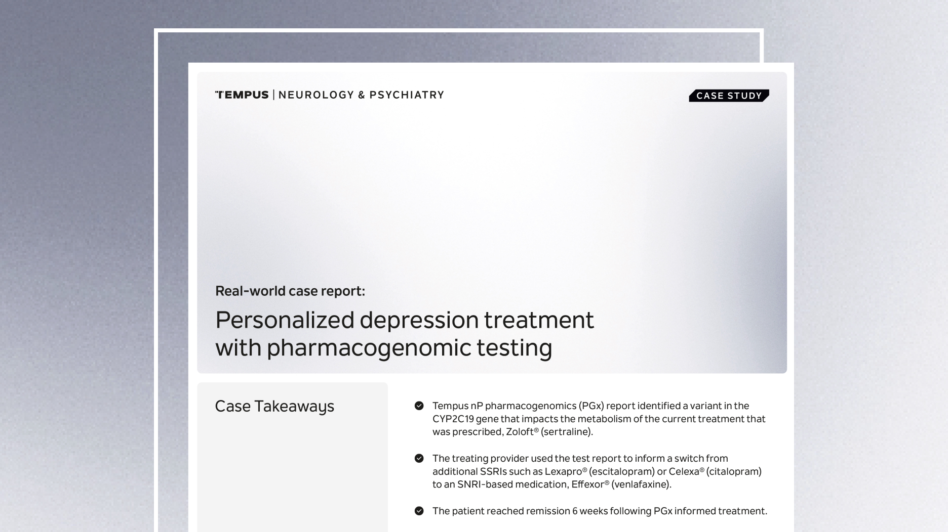 Personalized depression treatment with pharmacogenomic testing