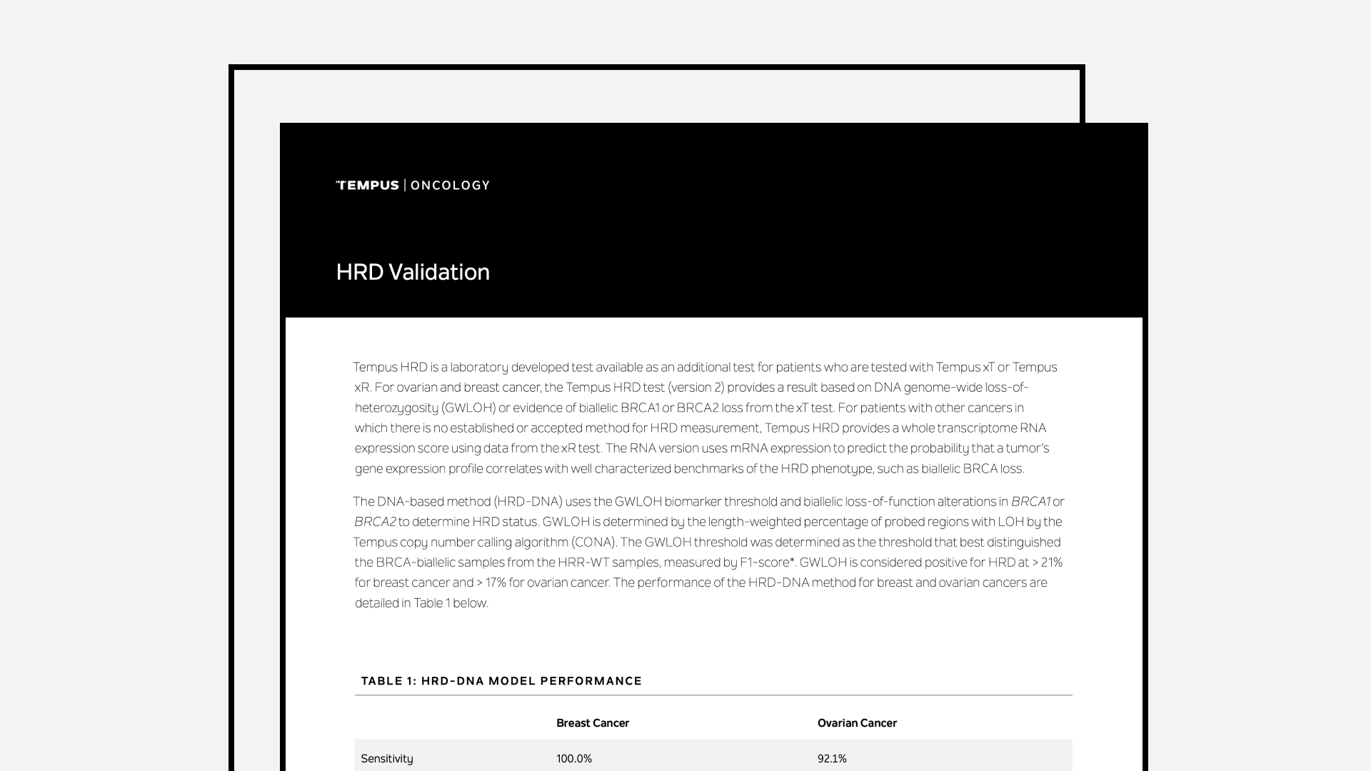 Tempus HRD Validation