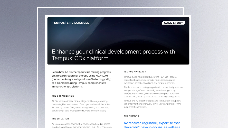 Enhance your clinical development process with Tempus’ CDx platform