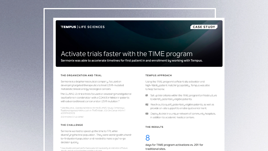 Activate trials faster with the TIME program
