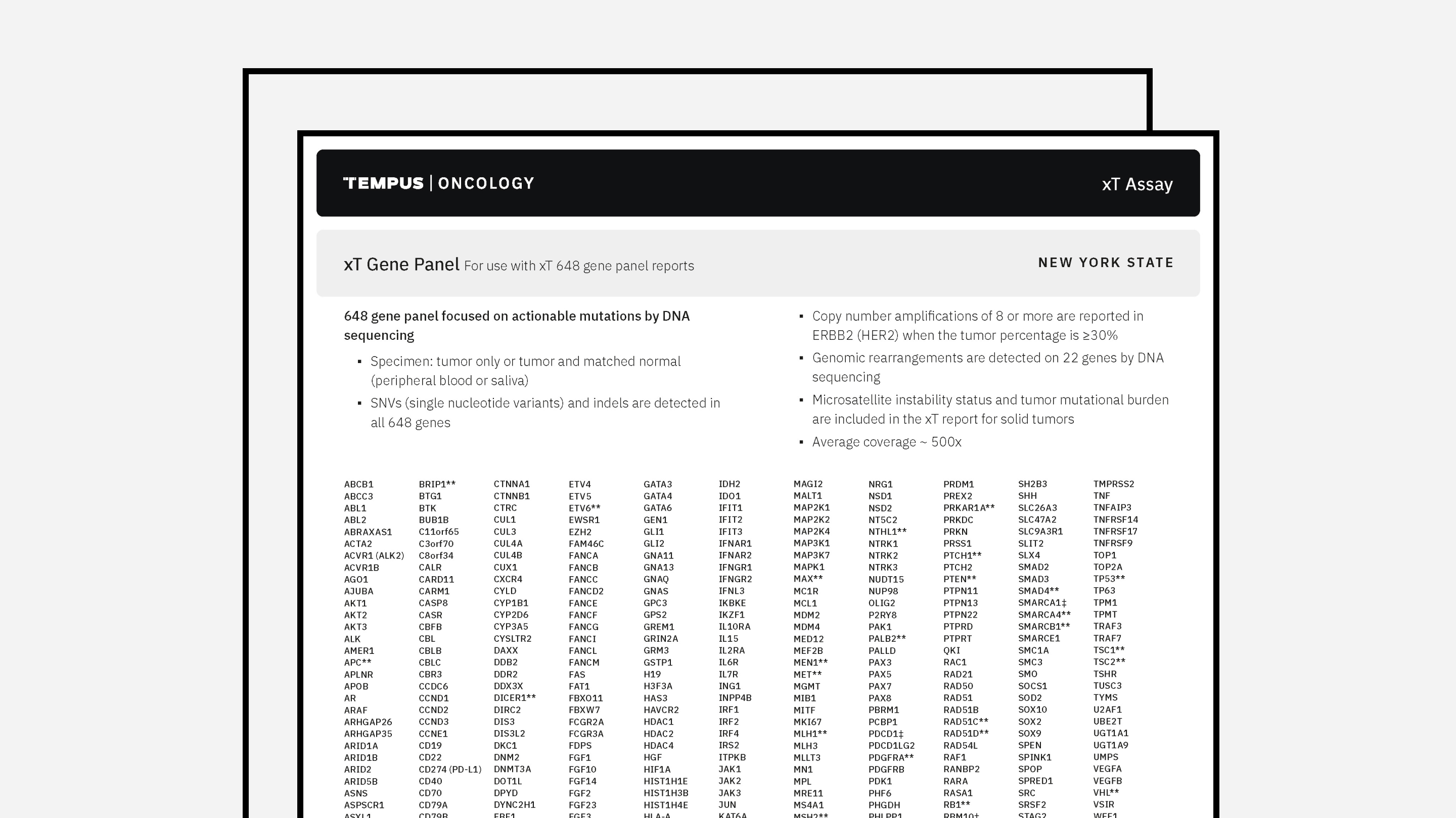 Tempus xT Gene Panel (NYS)
