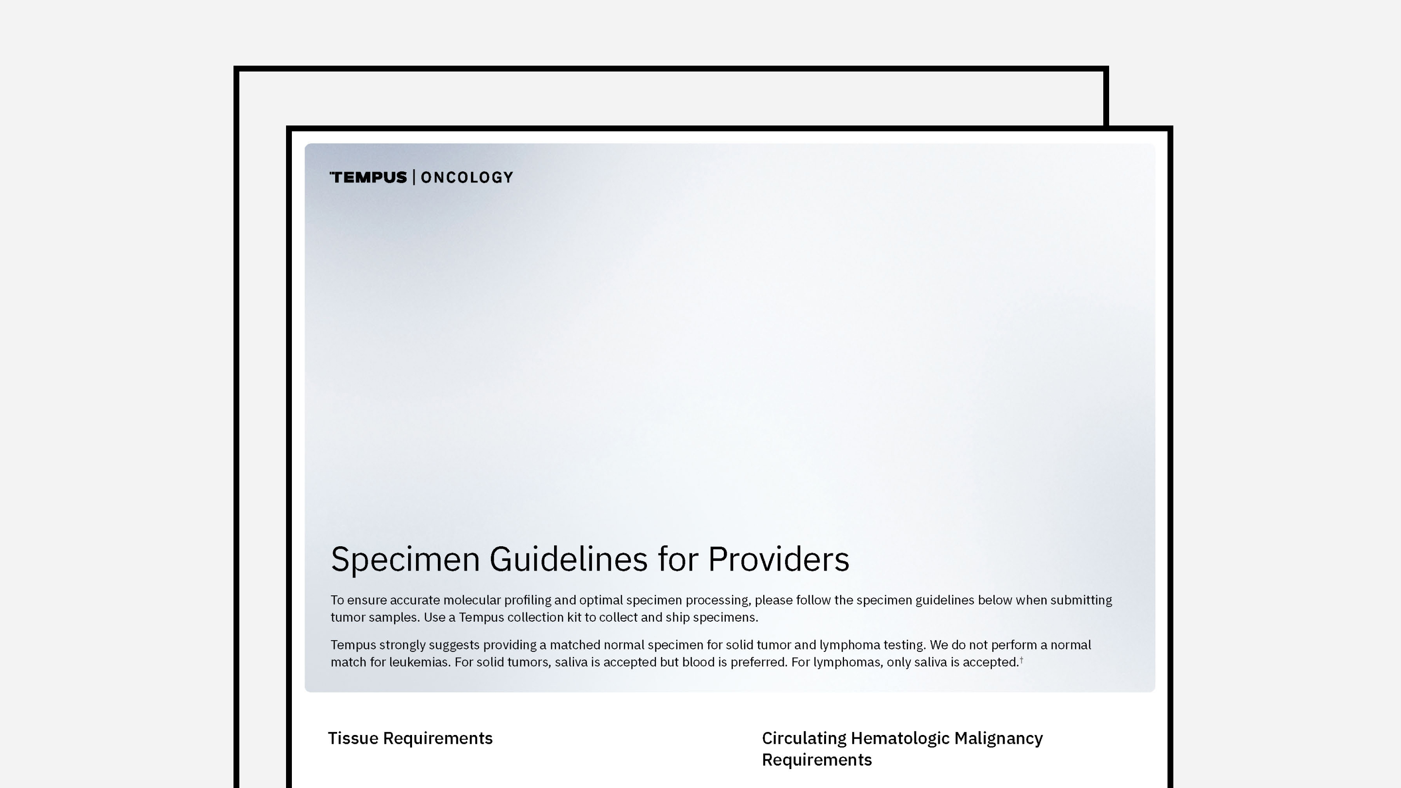Specimen Guidelines for Oncology