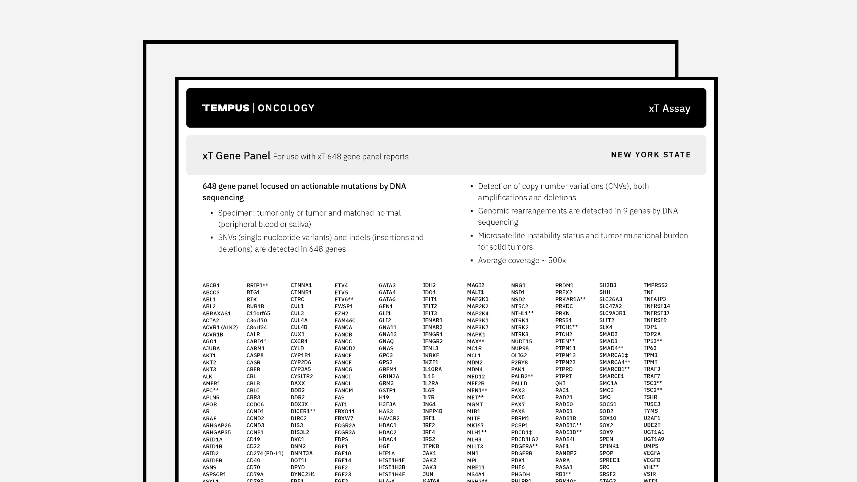 Tempus xT Gene Panel (NYS)