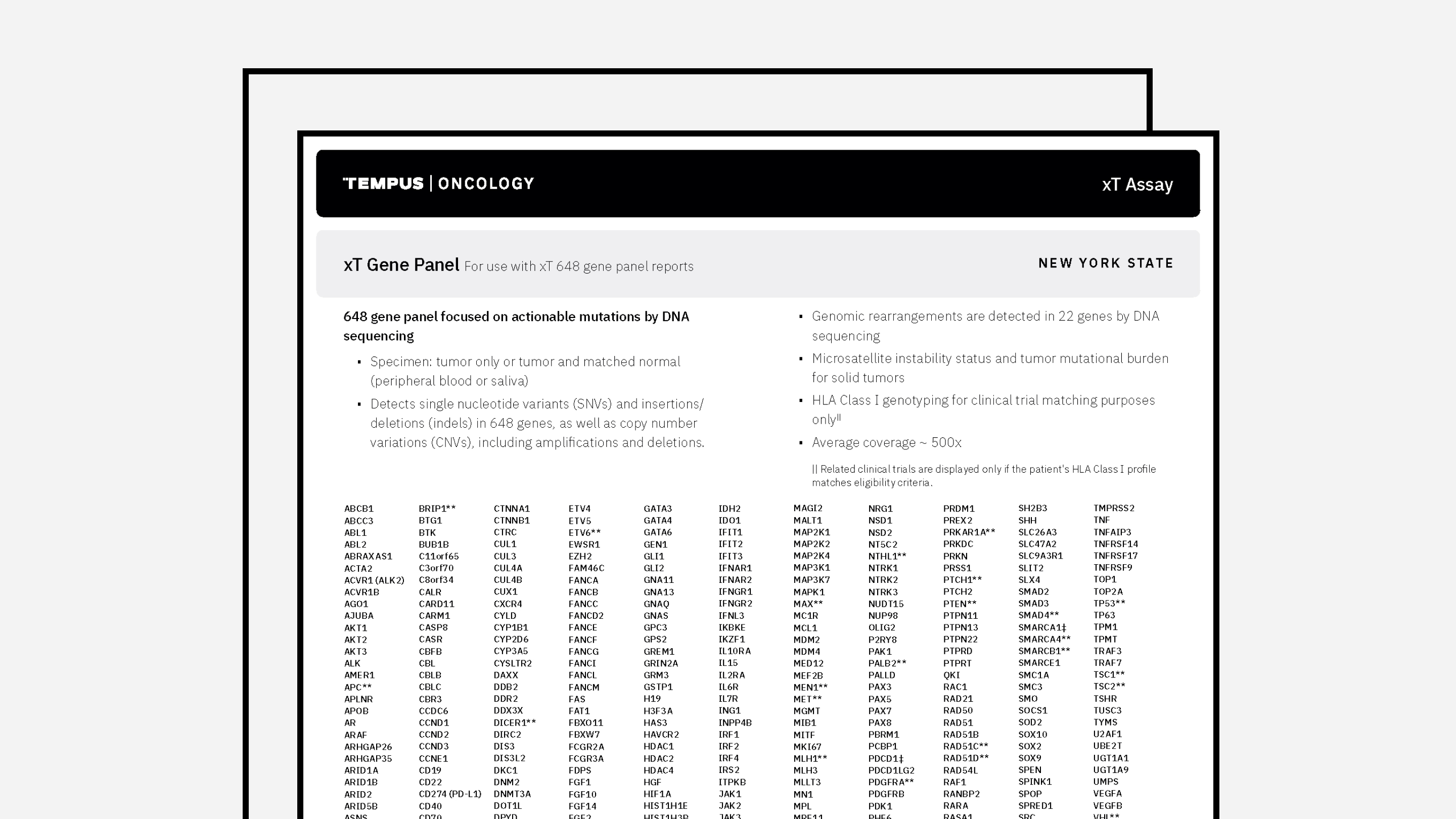 Tempus xT Gene Panel (NYS)