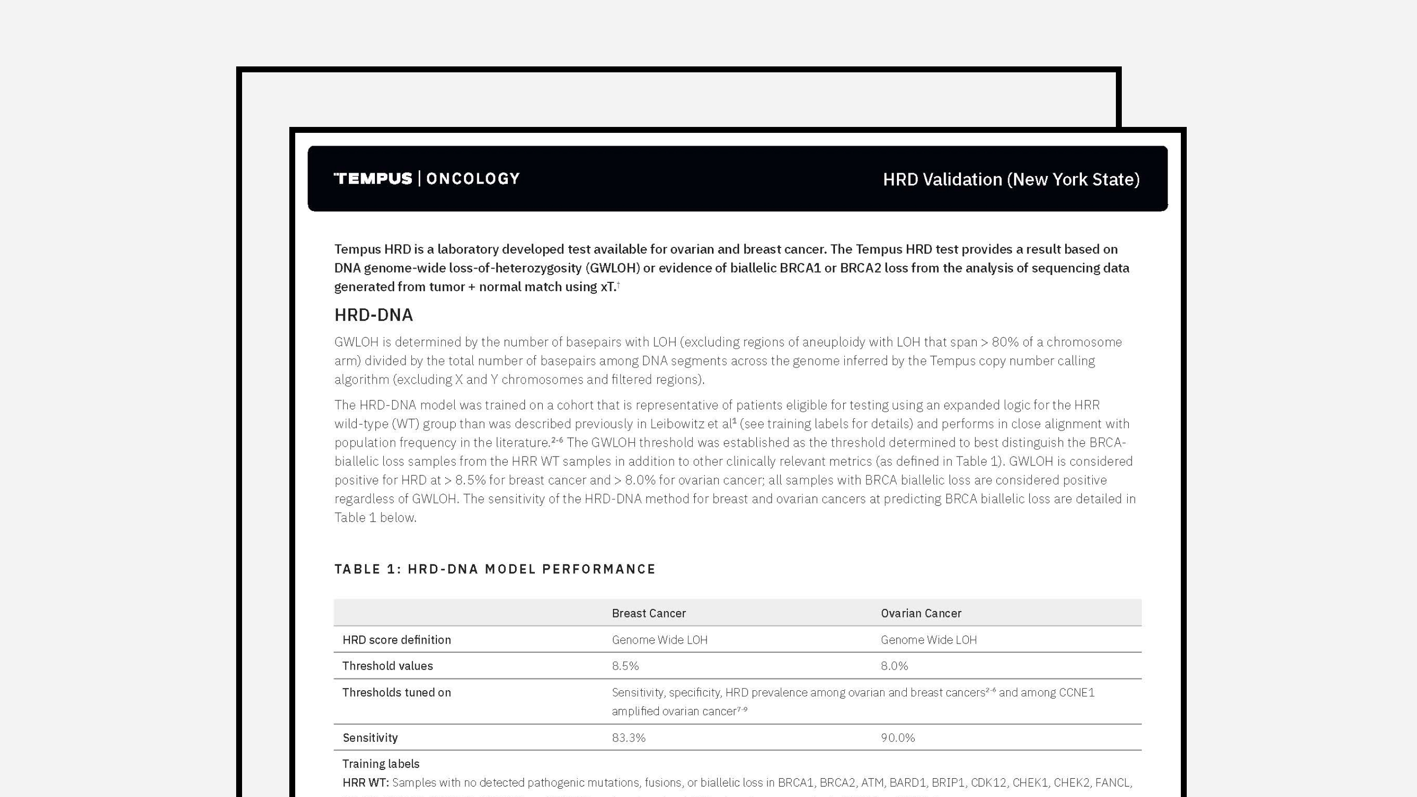 Tempus HRD Validation (NYS)