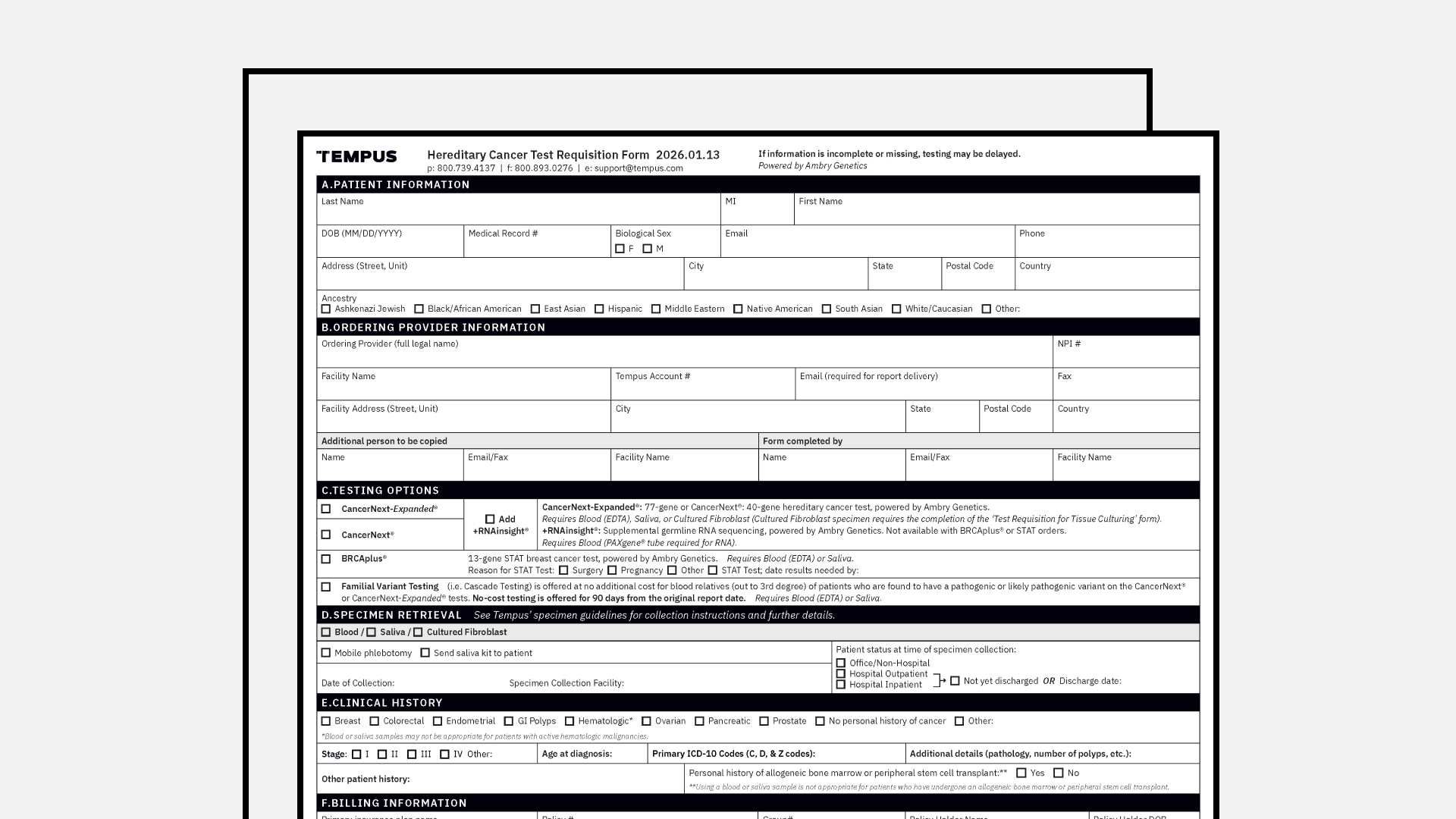 Hereditary Requisition Form (powered by Ambry Genetics®)