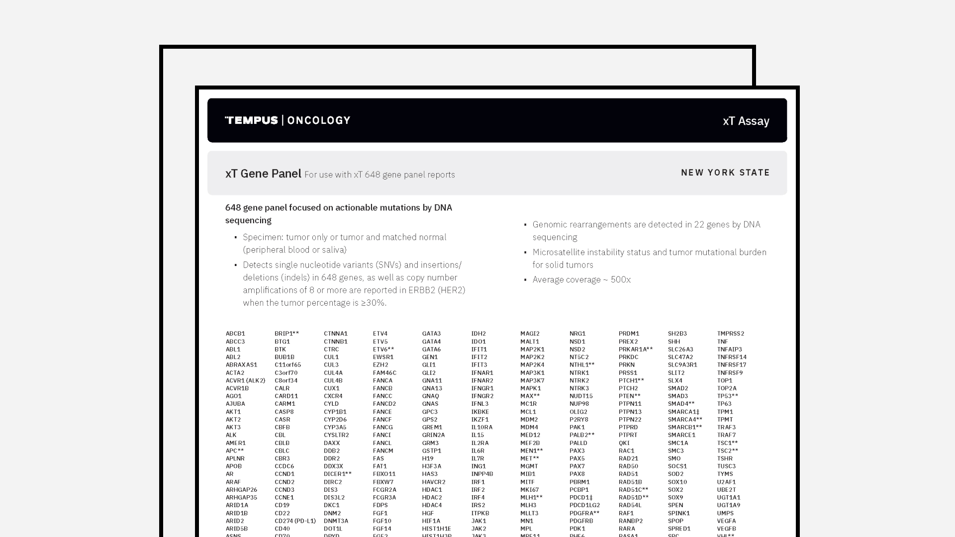 Tempus xT Gene Panel (NYS)