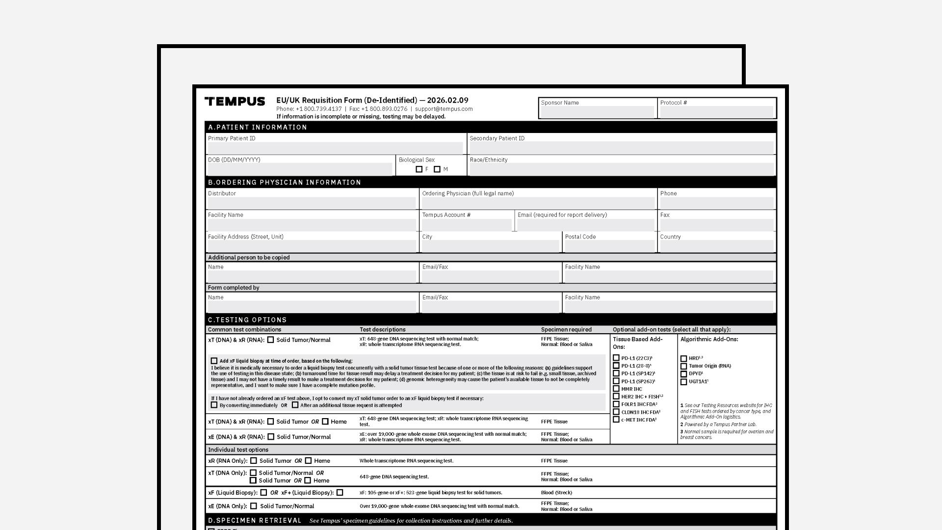 De-Identified Requisition Form (EU-UK)