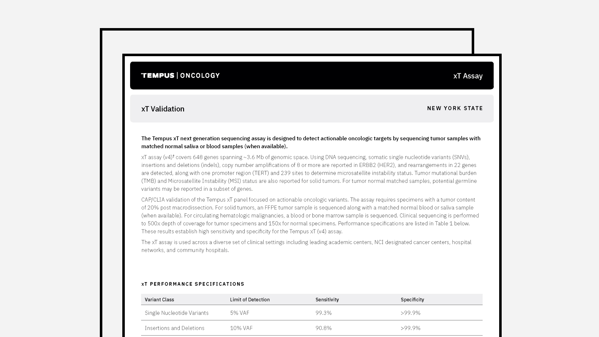 Tempus xT Validation (NYS)
