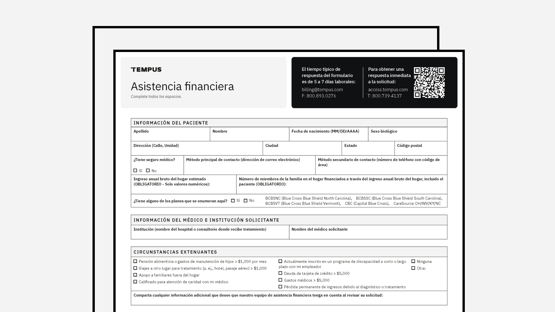 Financial Assistance Form (Spanish)